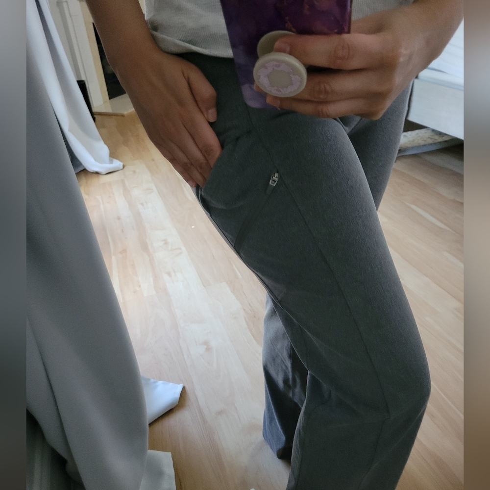 Gray workout pants straight leg